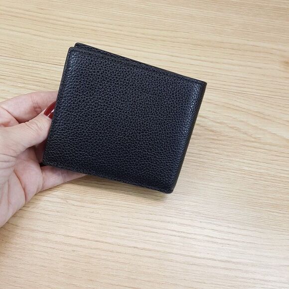 WANT LES ESSENTIELS Mens Black Pebbled Leather Bifold BENIN $175 - Picture 4 of 7